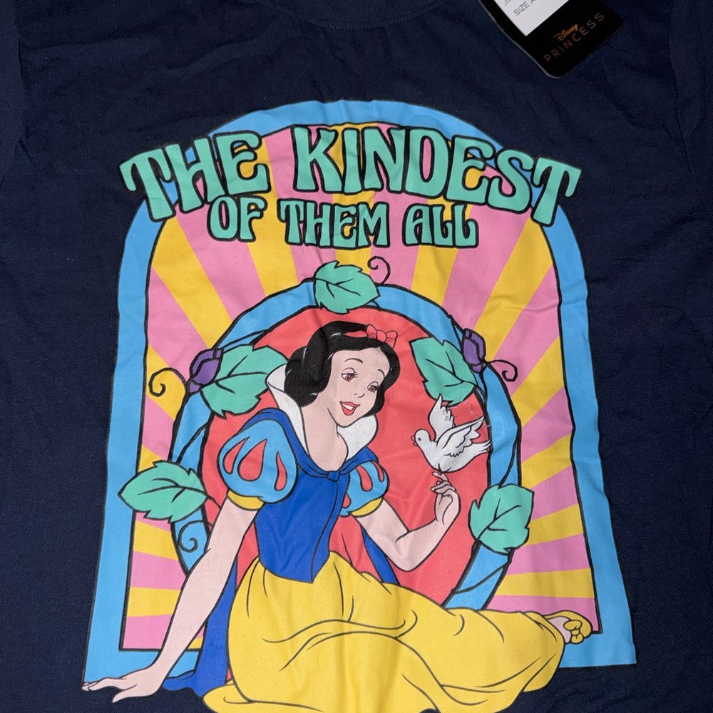 Princess Snow White shirt  - Blue with Multicolor Design